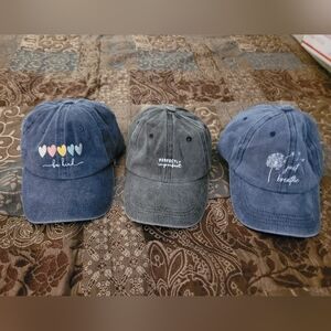 Set Of 3 Baseball Hats Wore Only 1x